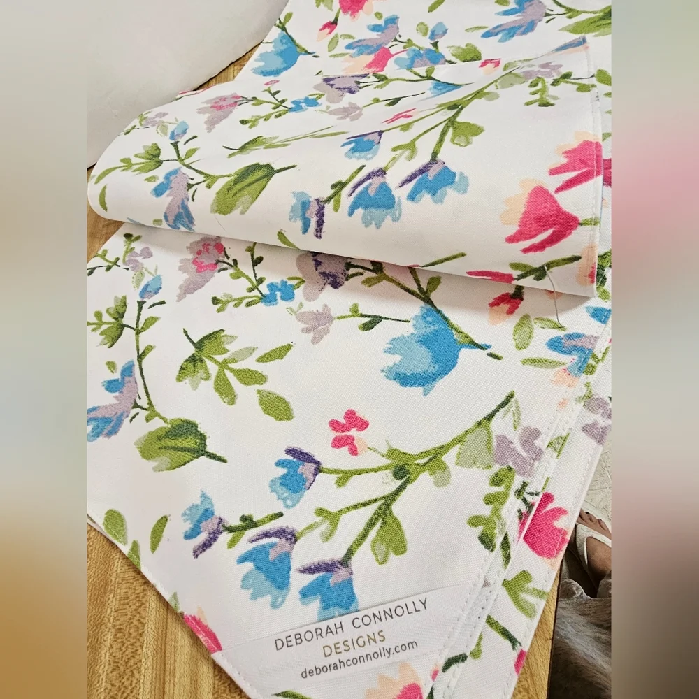 New Deborah Connelly Set of 4 Floral Placemats Pink Blue Green White